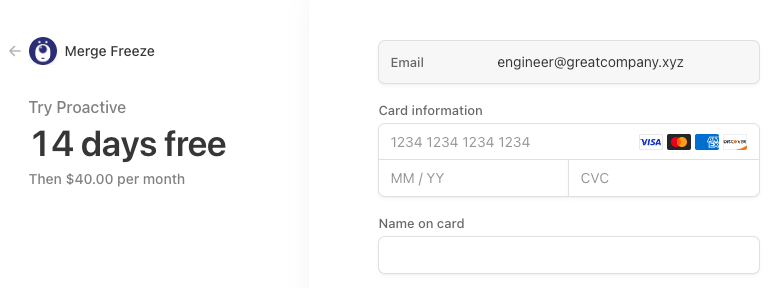 Merge Freeze GitHub invoiced customer portal